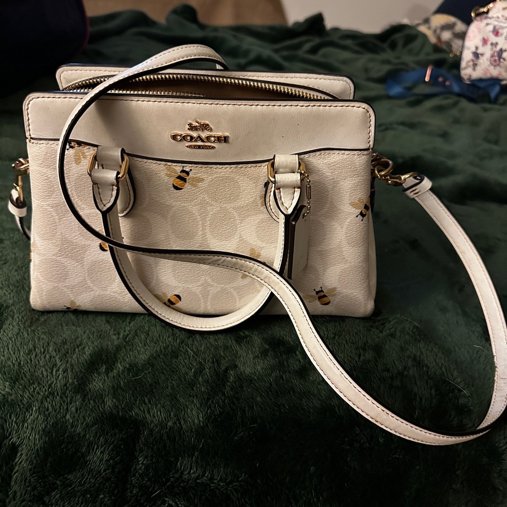 Coach Mini Darcie Carryall in Signature Canvas with Bee Print
